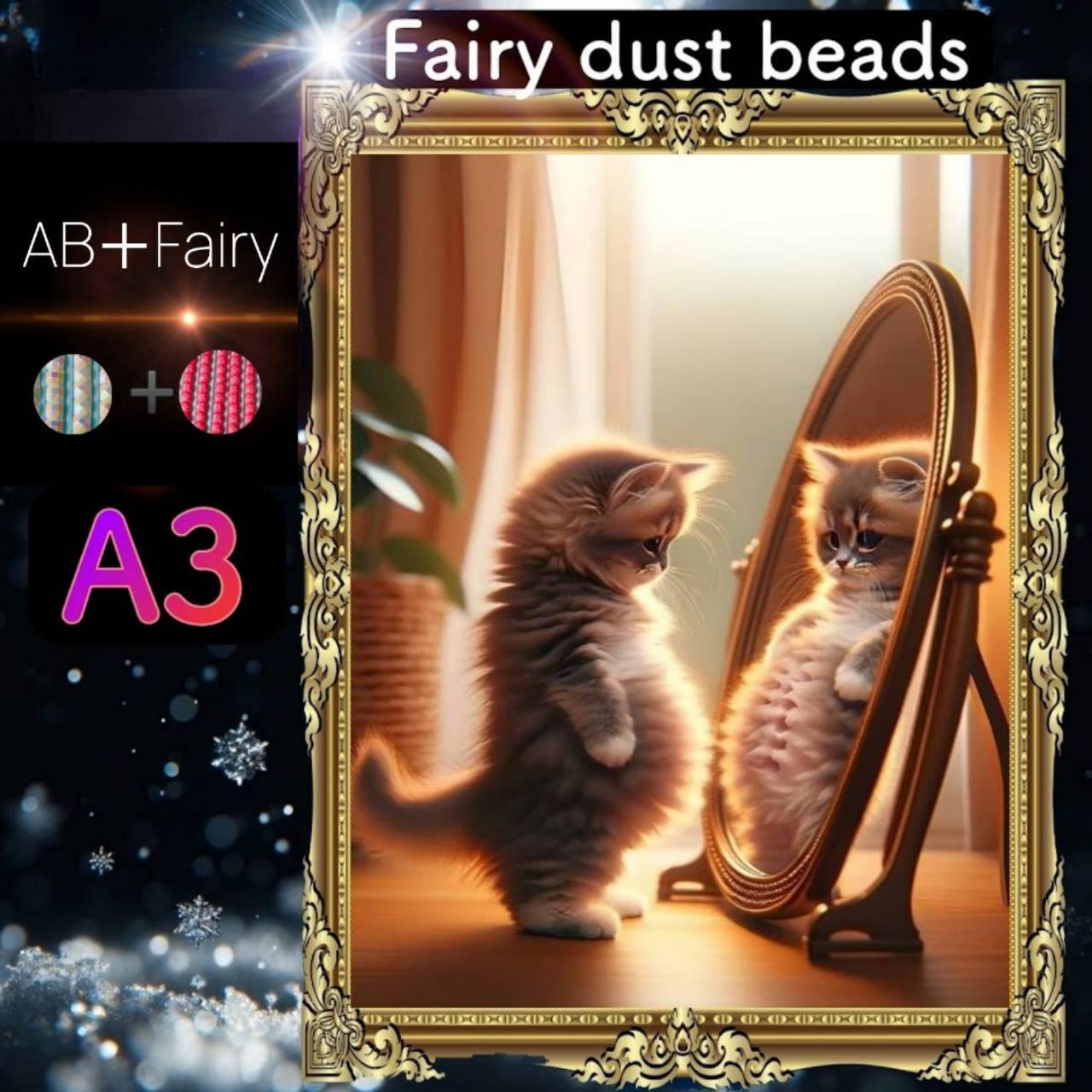 AB(オーロラ)+fairy各3色入り!四角ビーズ AB+fairy76 ダイヤモンドアート