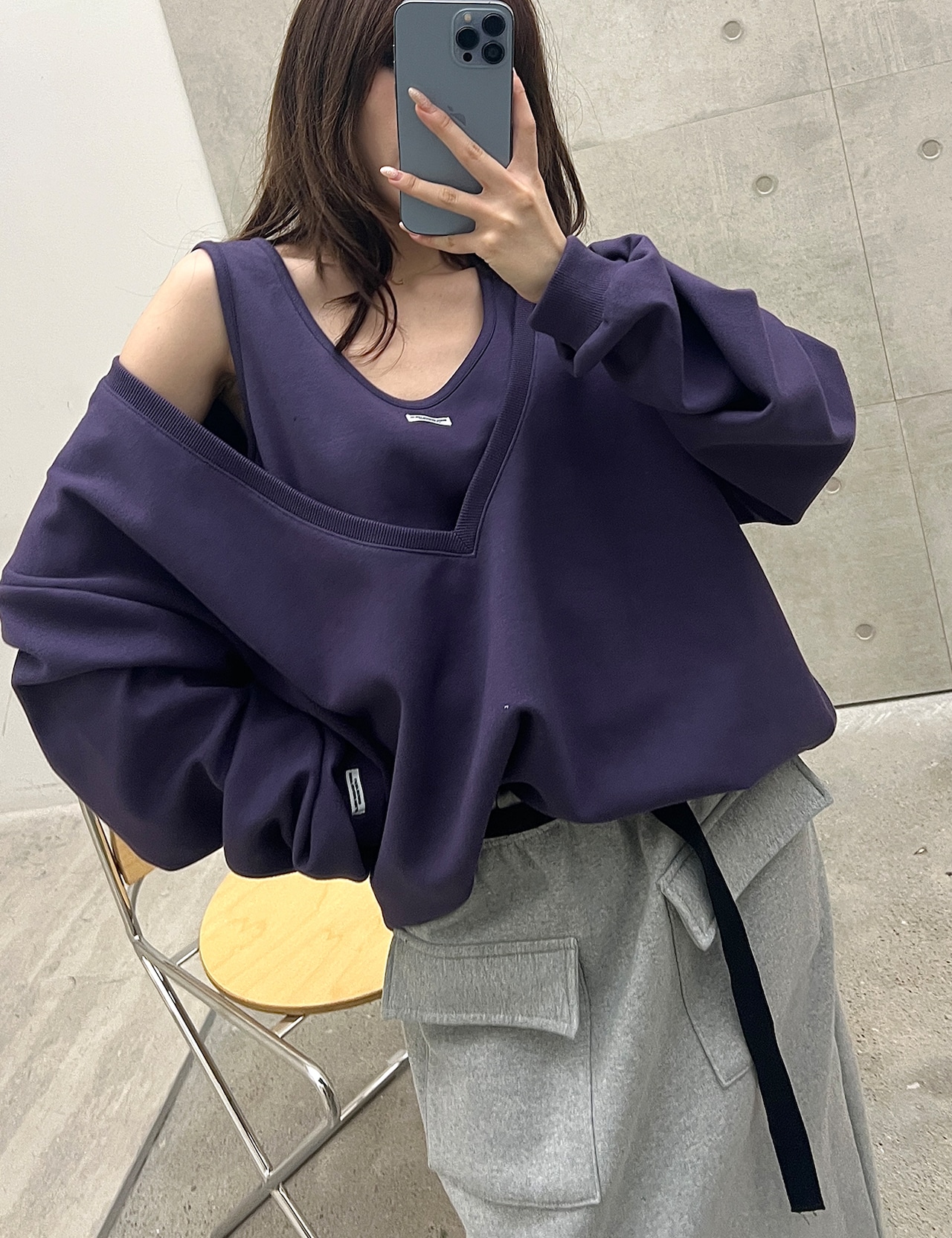 【新作5%OFF・3日間】★裏起毛★Buckle Sweat Skirt_2colors