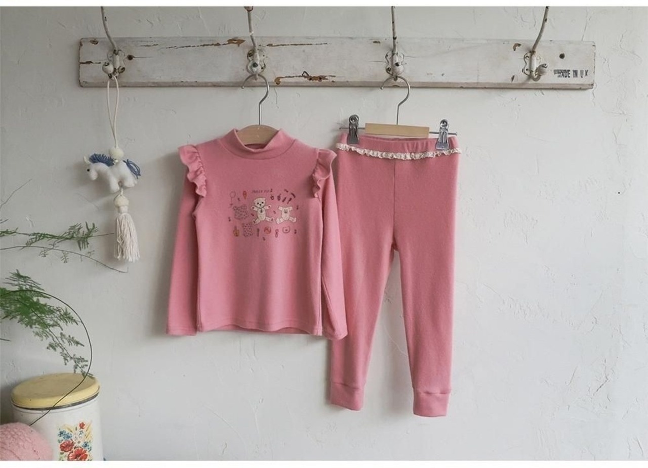 韓国子供服 / 26winter / puella FLO / ビジューT / キッズ / 冬服 *90~140*