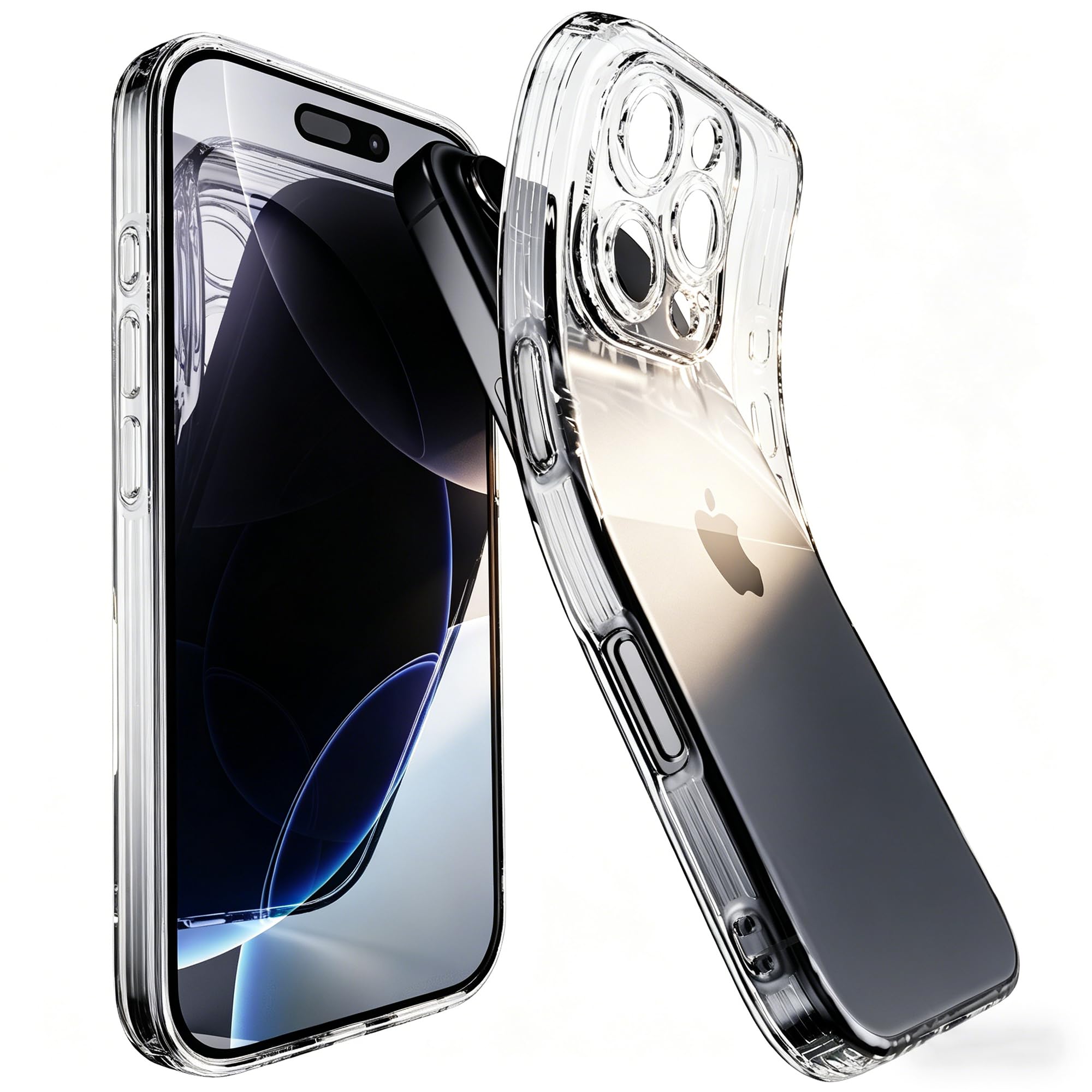 TIASO iPhone 16 Pro ケース クリア 黄変防止 耐衝撃 薄型 iPhone16 Pro ケース 米軍MIL規格保護 シリコンカバー 軽量 傷つき防止 ワイヤレス充電対応 カメラ レンズ保護 ストラップホール付き アイフォン 16 Pro 対応(6.3インチ)
