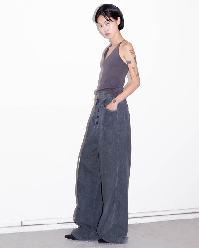 1980s CLOSED by Marithe Francois Girbaud - wide leg black jeans