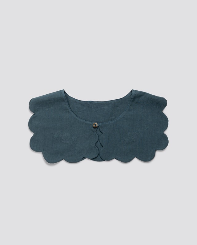 送料無料 Little Cotton Clothes/Scalloped Collar in Pier Blue