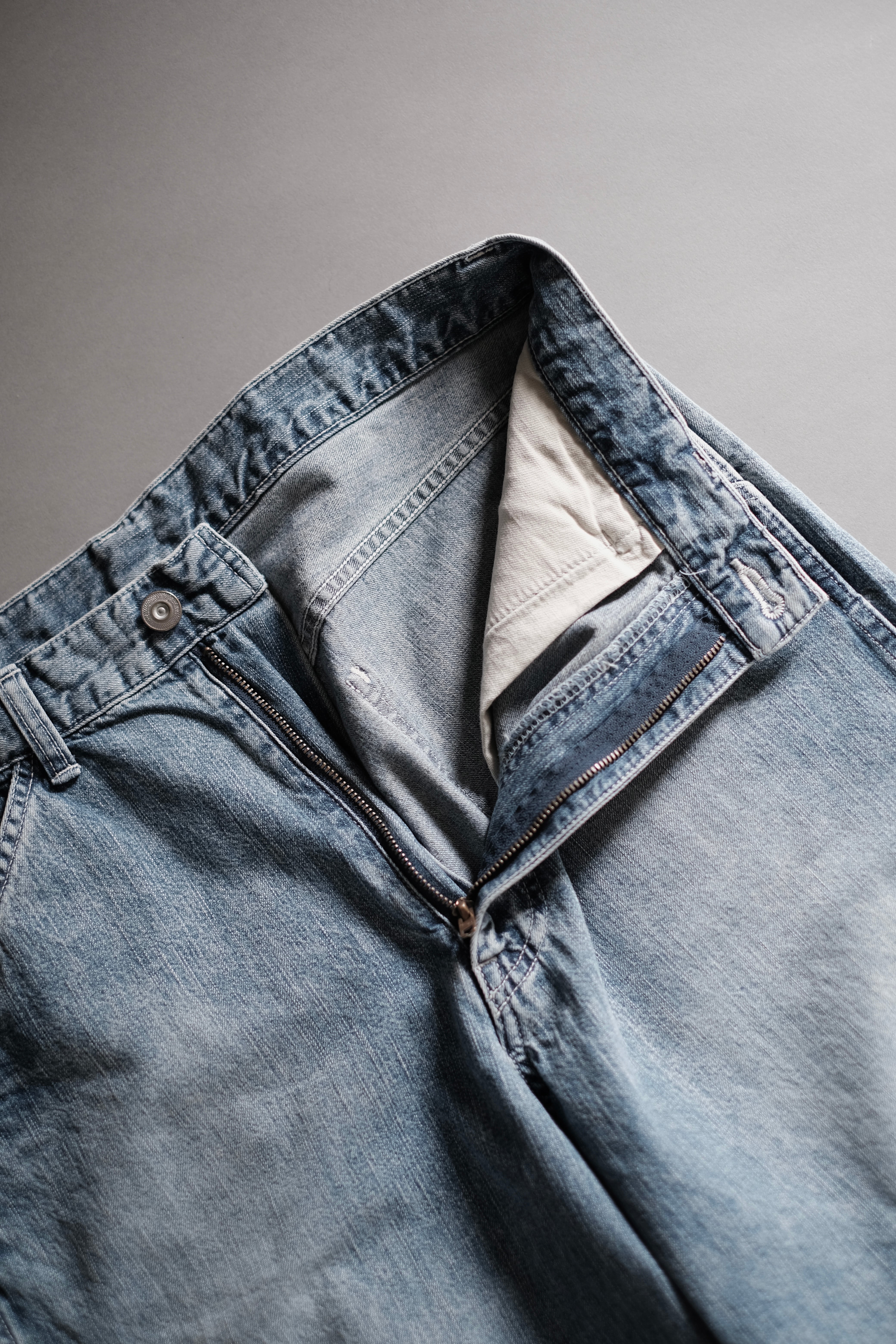 ULTERIOR / FADED LIGHT DENIM PAINTER PANTS | LIVING