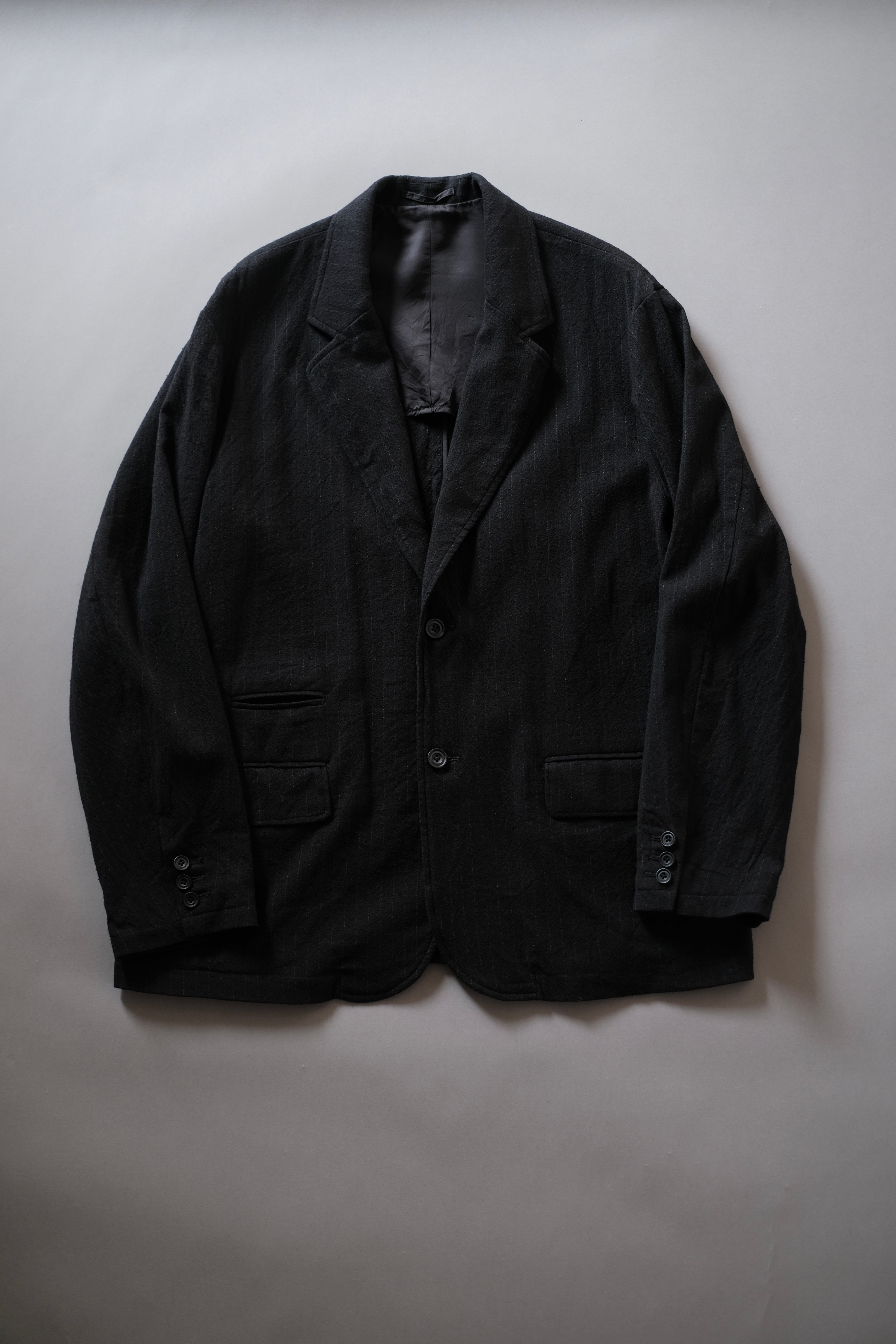ULTERIOR / WASHED WOOL SILK STRIPE 2B JKT 