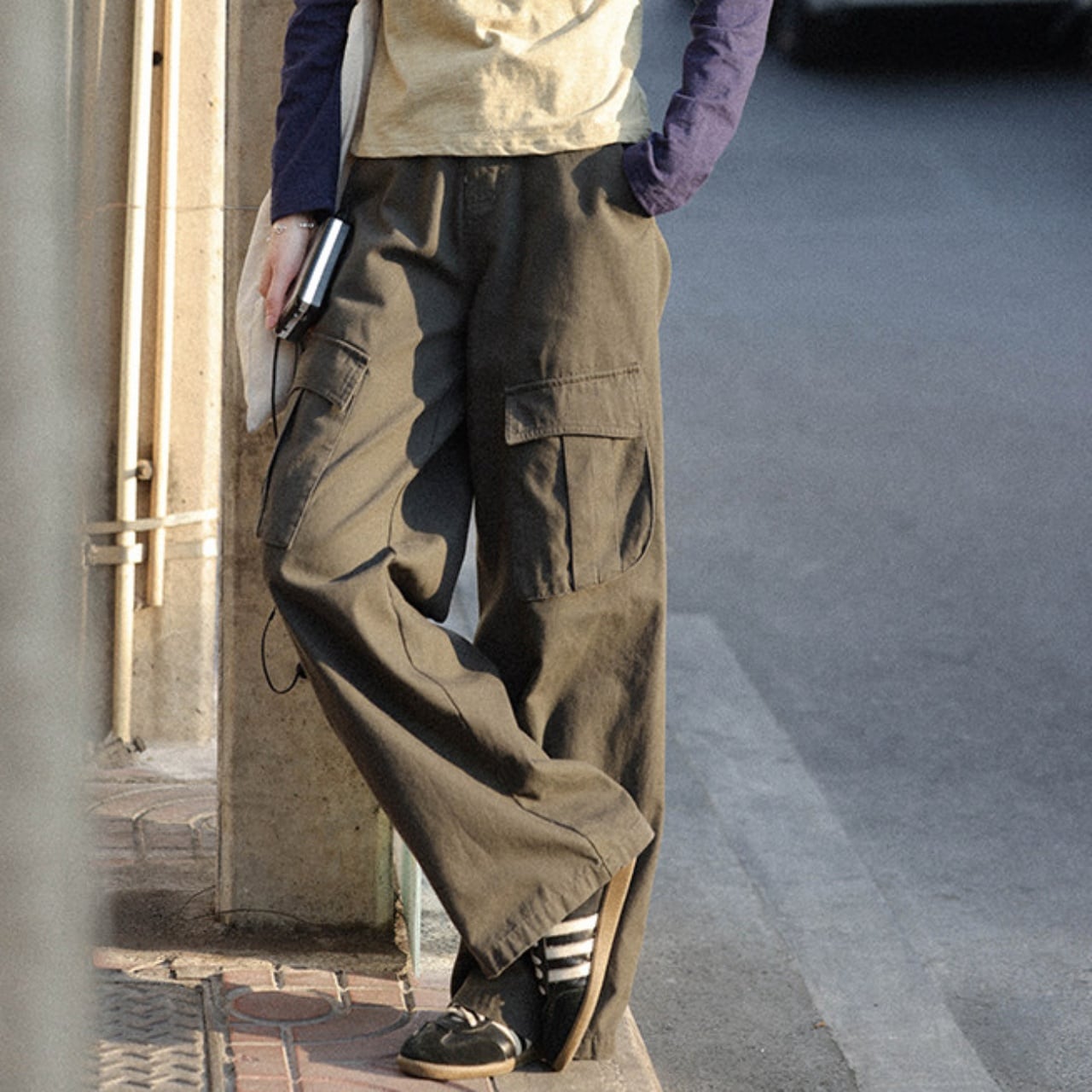 ワイドシルエットミリタリーカーゴパンツ A02079