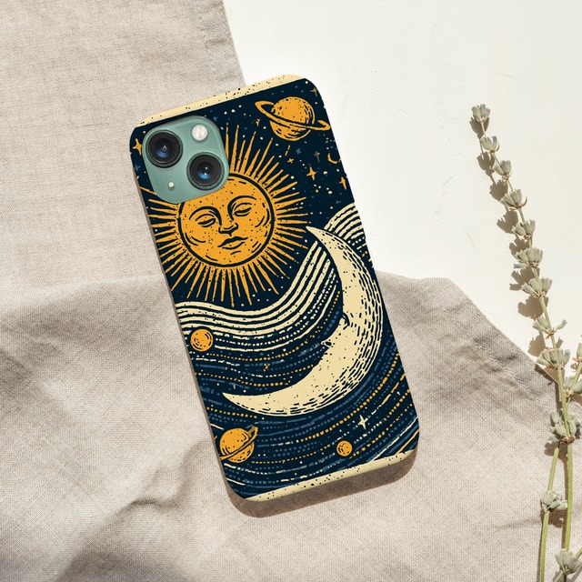 受注生産 iPhoneケース 太陽と月のクラシック星図｜天体図 STAR025B
