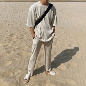 サマーリブベージュスーツTシャツ　MT0080452