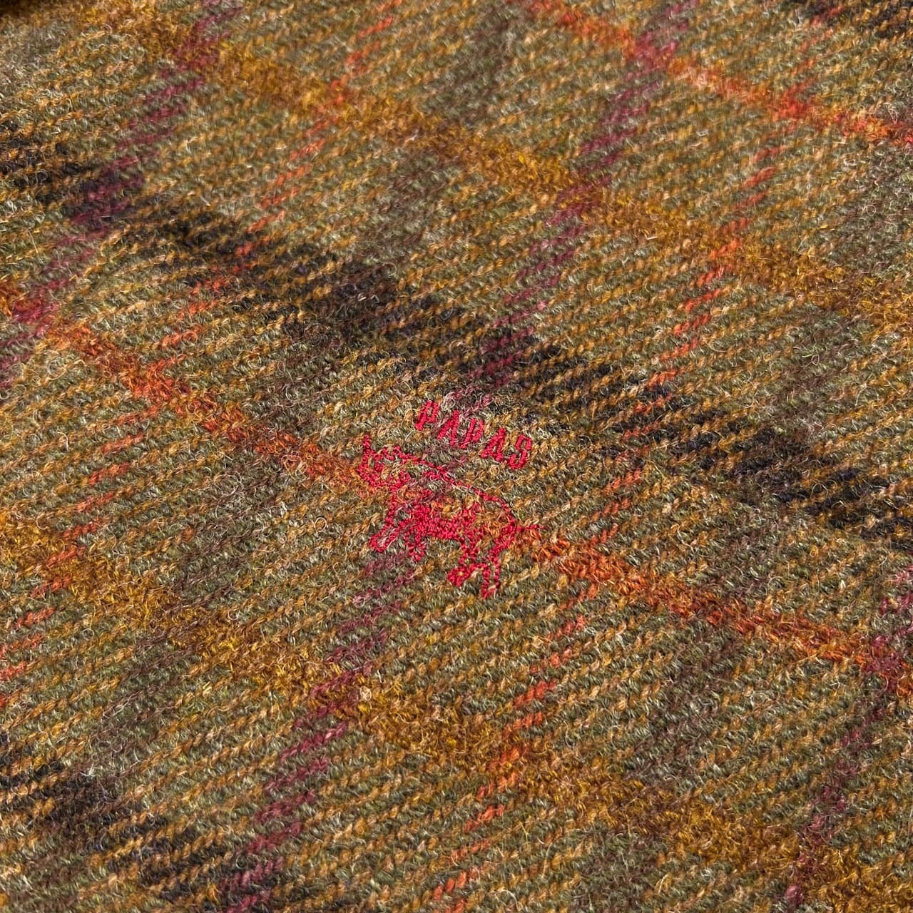 Papas パパス Harris Tweed ハリスツイード チェック ツイードウール ハンティング ジャケット コート サイズ M