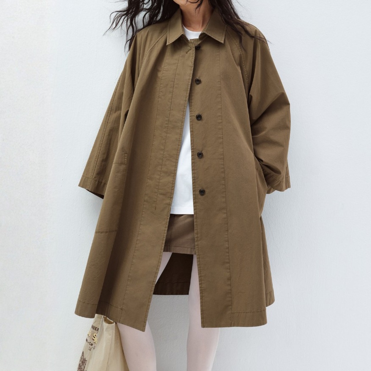 Classic Drape A-Line Coat F0582