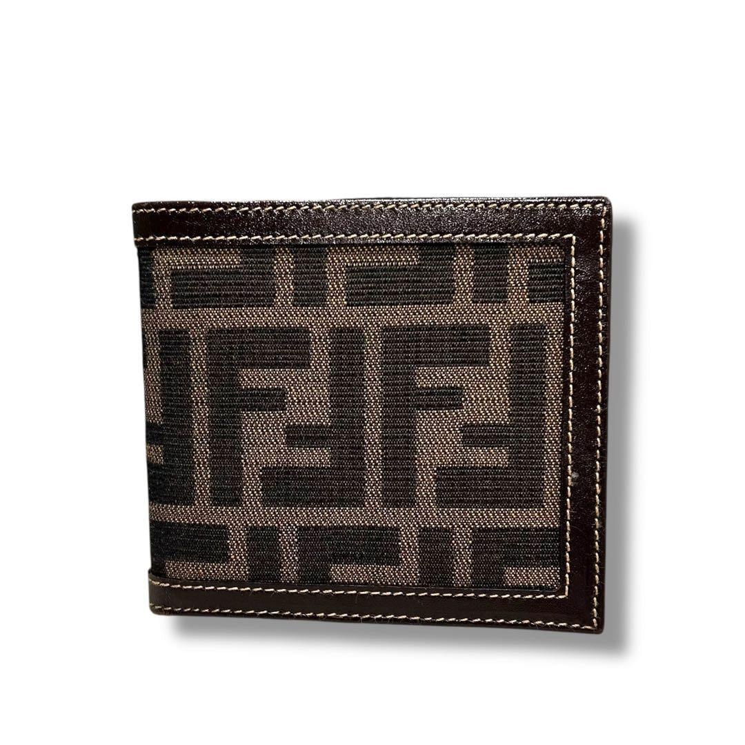 美品 FENDI フェンディ 長財布 ペカン ストライプ メンズ レディース
