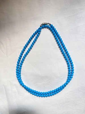 Vintage grained necklace / TURQUOISE【LONG】