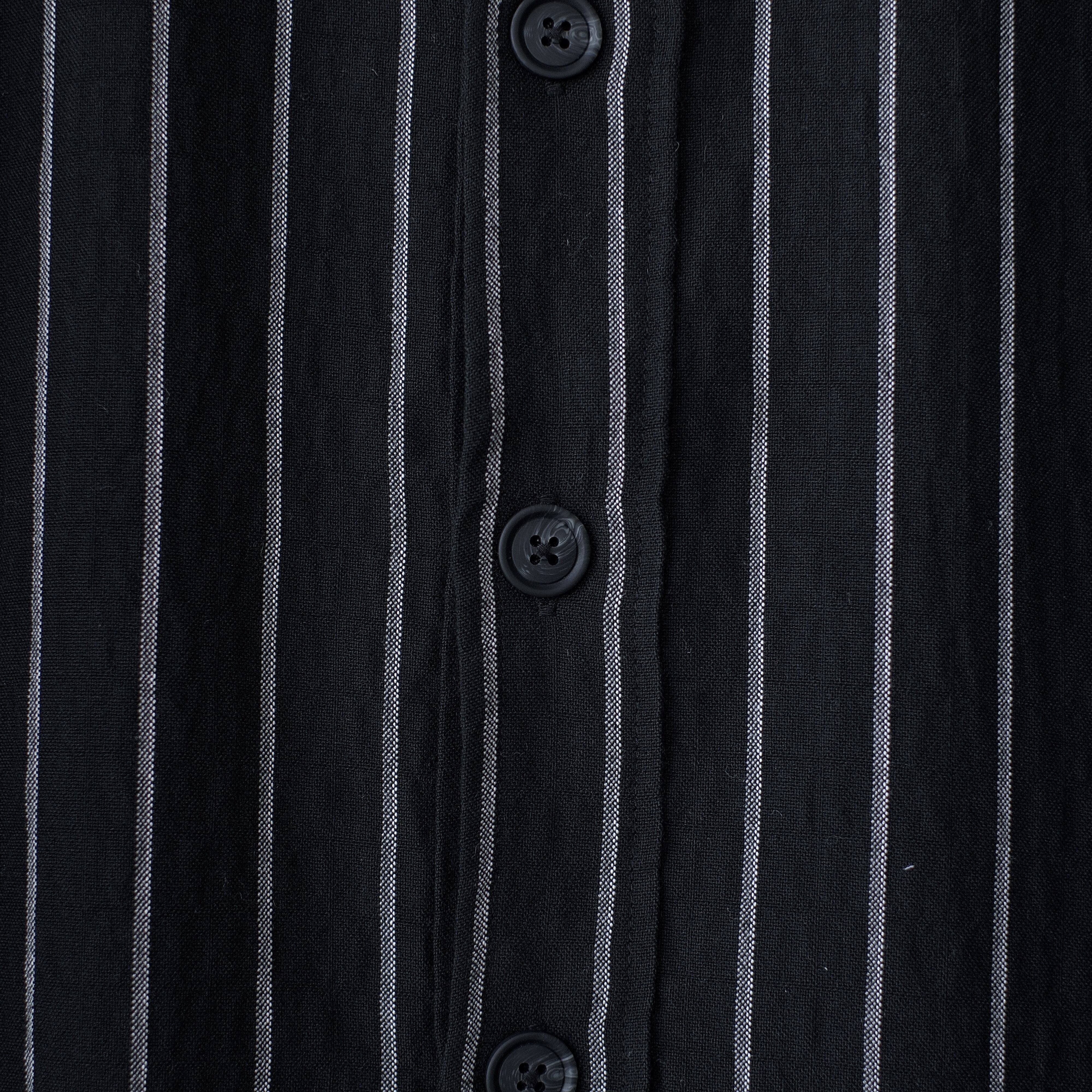 hanakazari】t/r stripe stretch pocket shirt (black) | dros dro