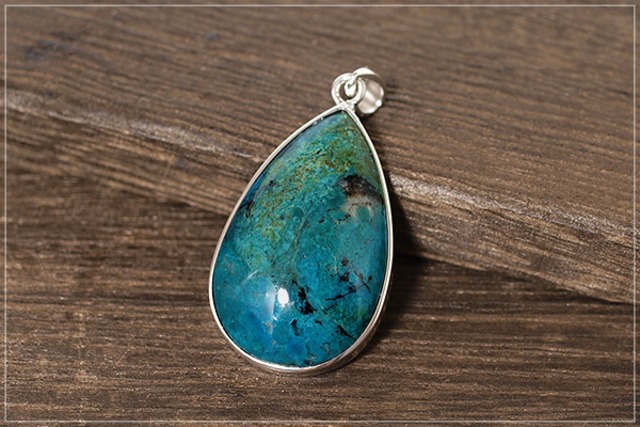 【一点物】ペルー産クリソコラsilver925ペンダントトップNo.4