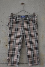 Pink and black plaid cropped pants