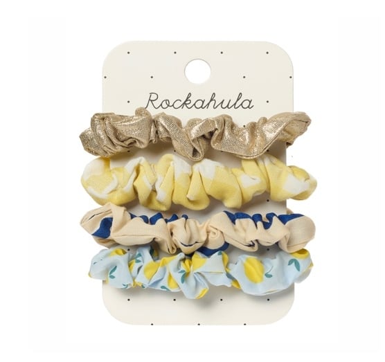 H2531Y:Lemon Drop Scrunchie Set-YELLOW