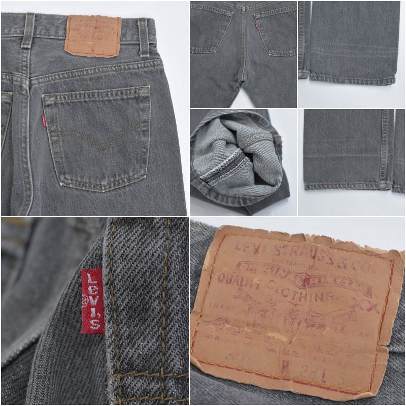 90s USA製 Levi's リーバイス 501 先染め ブラック デニム パンツ
