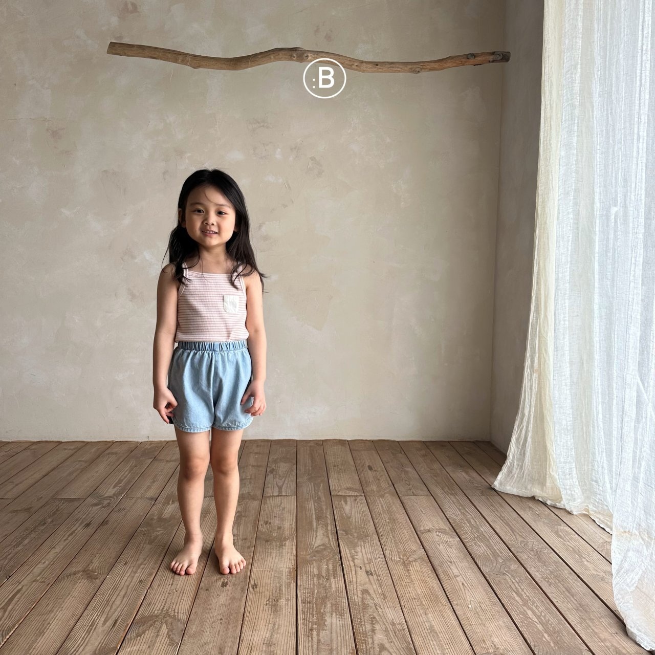 【Bella bambina】デニムランニングパンツ 80~120cm ライトブルー - 8