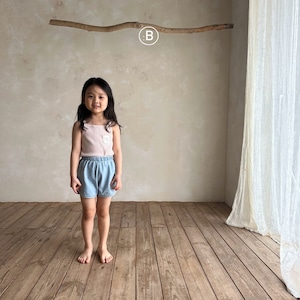 【Bella bambina】デニムランニングパンツ 80~120cm ライトブルー
