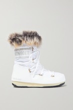 【MOON BOOT】 monaco faux fur-trimmed シェル and faux レザー snow ブーツ 220100062