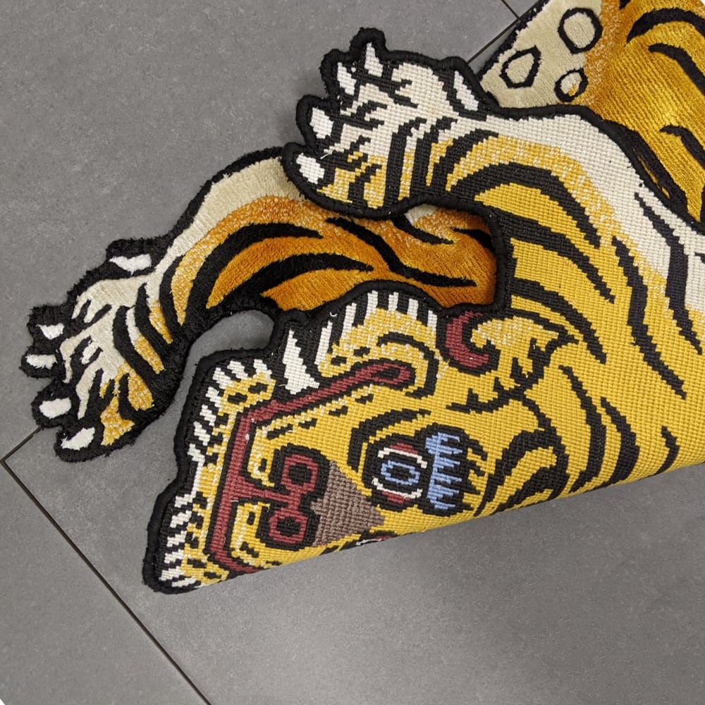 Tibetan Tiger Rug (Sサイズ シルク 037) チベタンタイガーラグ