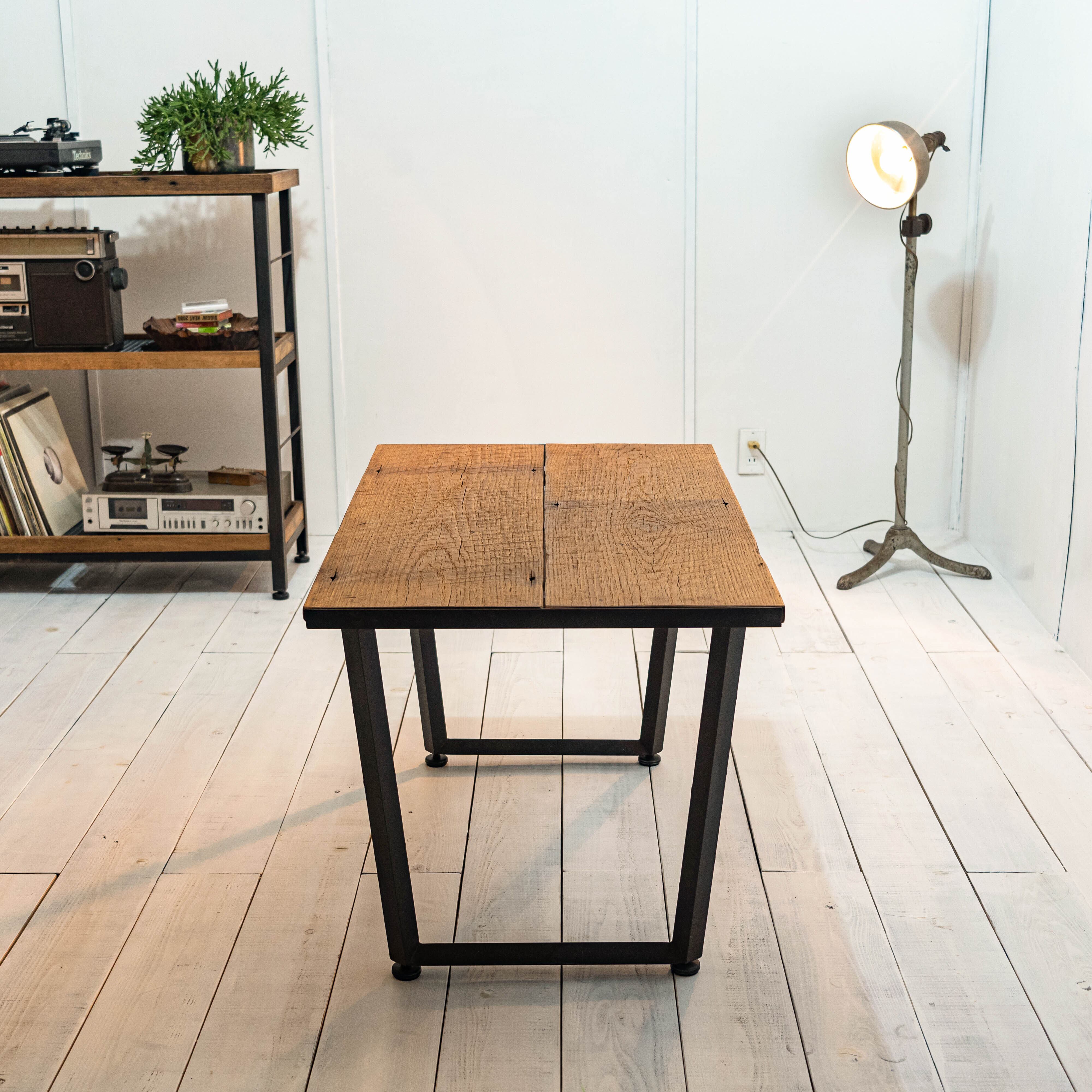 Old wood& Iron Cofee table REM [古材天板と台形鉄脚のコーヒー