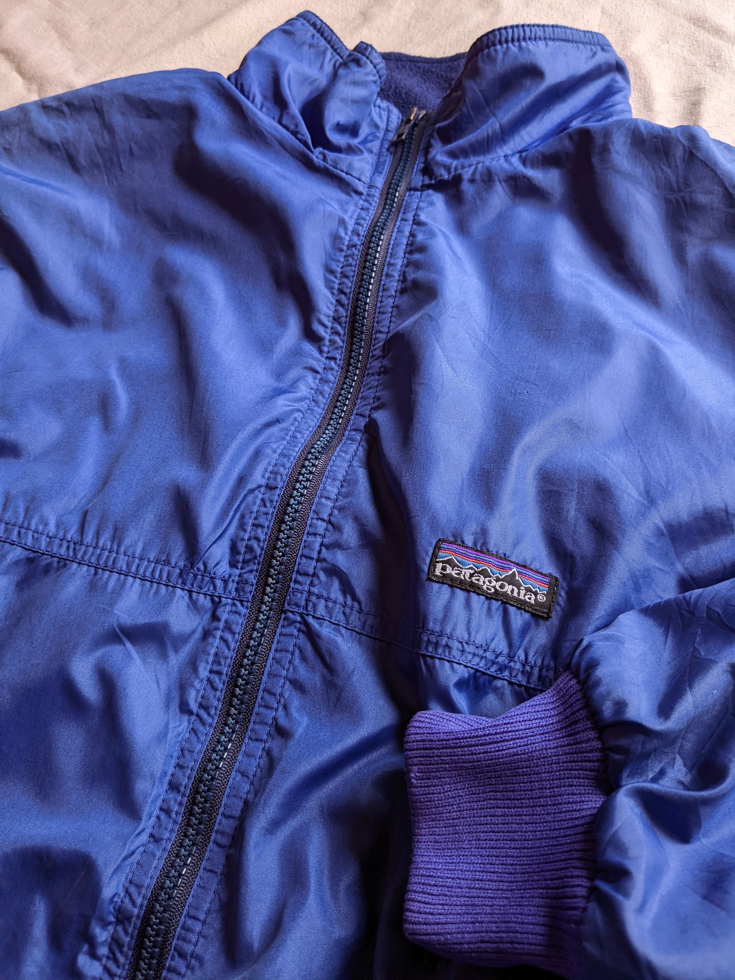 超希少カラー✨パタゴニア シェルドシンチラジャケット ライトパープル L相当 80s パタゴニア シェルドシンチラジャケット パープル×ブルーグレーL
