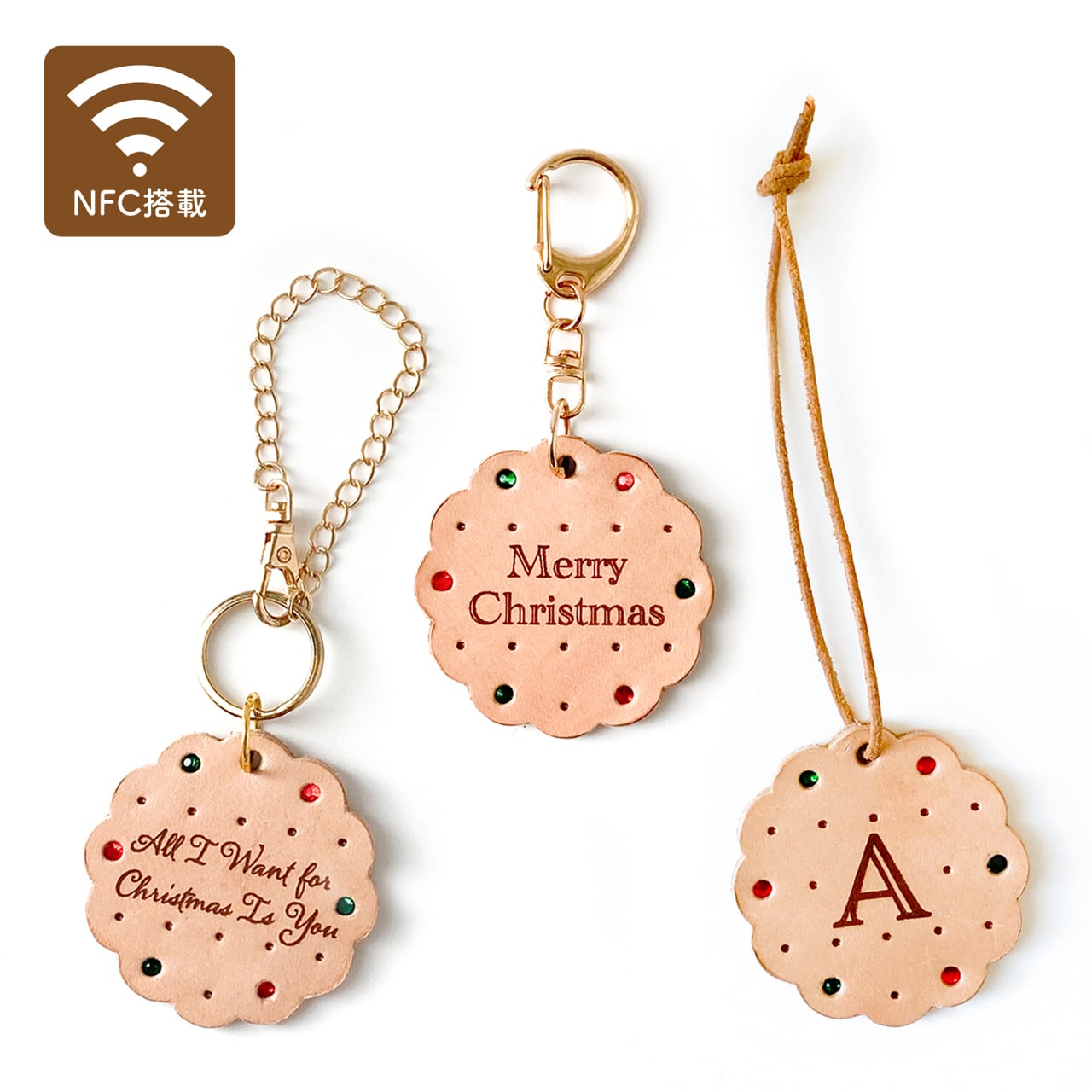 タッチ・ミュージック・ビスケット ✴︎【NFC搭載】レザーキーホルダー