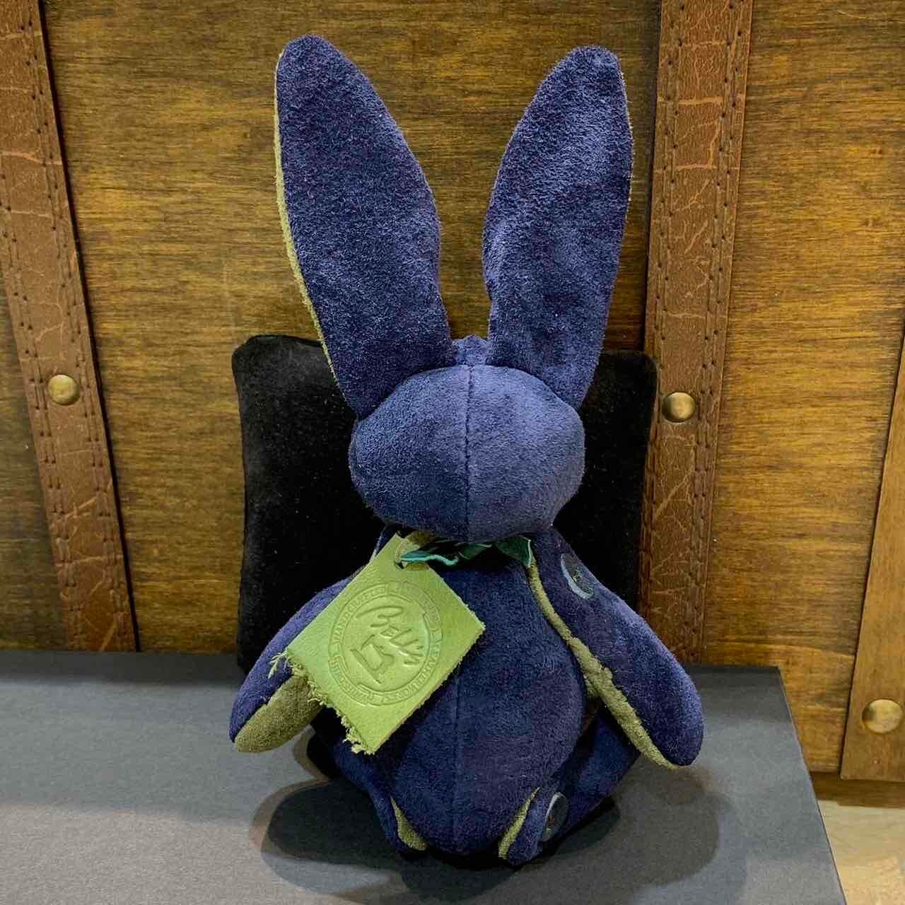 ピッグスウェードのベルラビ★マイスターの手作り「ベルズラビット」紺＆うぐいす系　写真の1点販売です