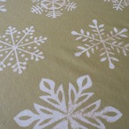 ブロックプリント生地【50cm単位】インド綿  Winter(雪の結晶) ベージュ #44810-BG1