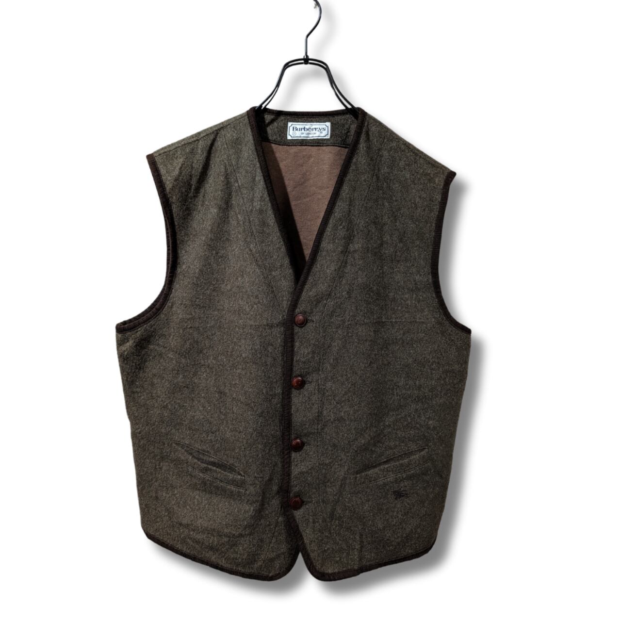 BURBERRY バーバリー ウールベスト 古着 ブラウン スペイン PA11 | Pickle 