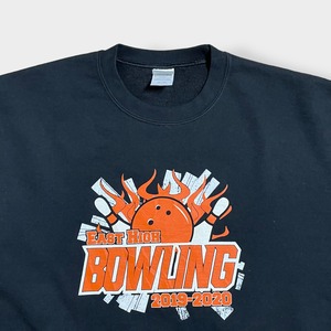 【GILDAN】2XL ビッグシルエット 両面プリント バックプリント ボウリング BOWLING プリント スウェット トレーナー US古着