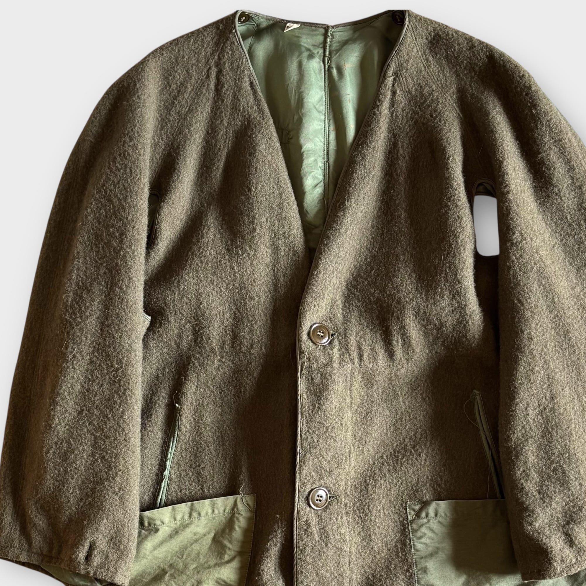50s ヴィンテージ U.S. ARMY オーバーコート　カーキ　ライナーなし 1950's 