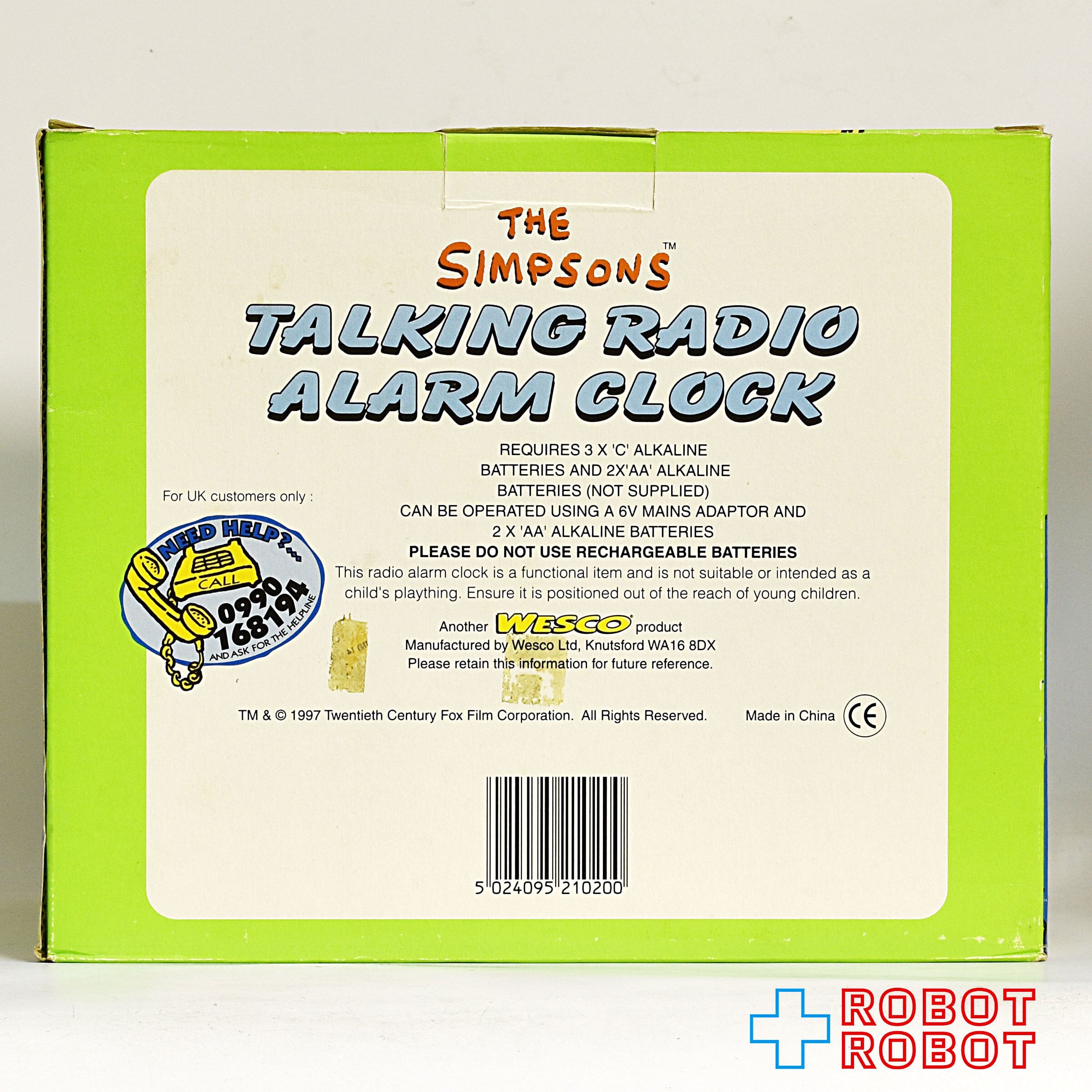 WESCO シンプソンズ ホーマー & バート トーキングラジオ アラーム