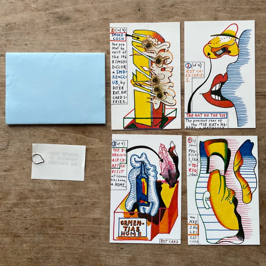 【マルチプル】ディーター・ロス 　Dieter Roth 　CARDS INTENDED TO ACCOMPANY CHOCOLATE BAR　SMSポートフォリオからの単品  1968 The Letter Edged in Black Press [31019616]