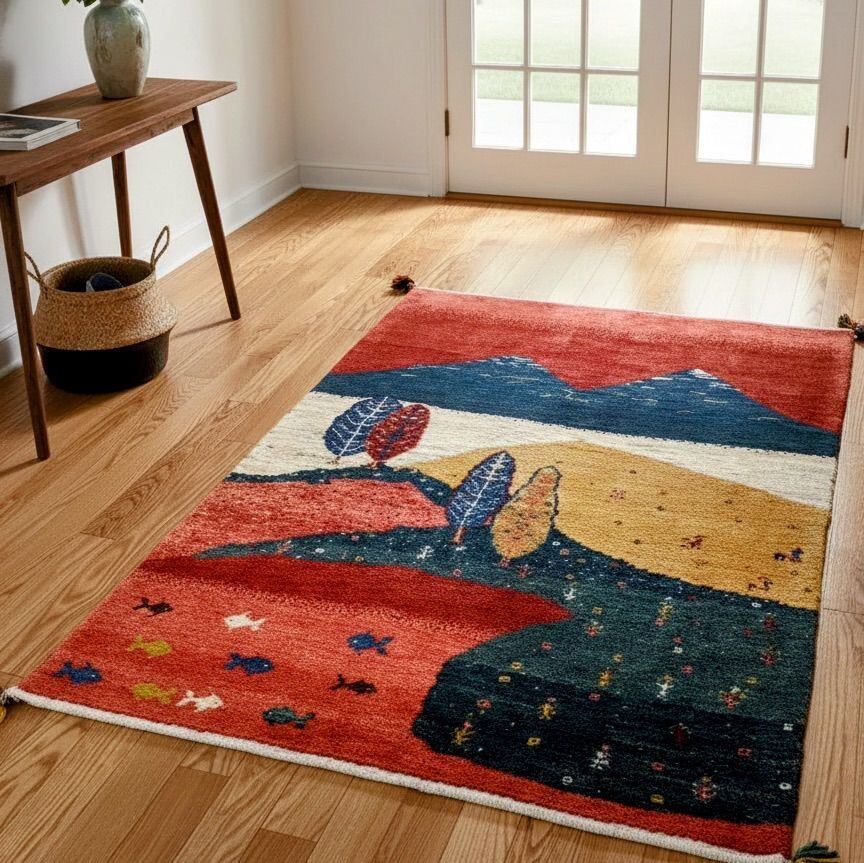 至宝】ペルシャ絨毯 ナイン産 ハビビアン工房 6la 200×210cm 正方形級