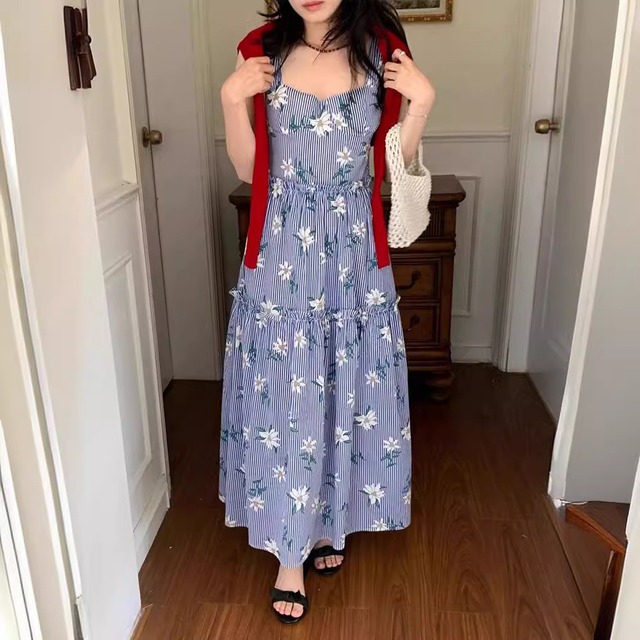 French square neck dress