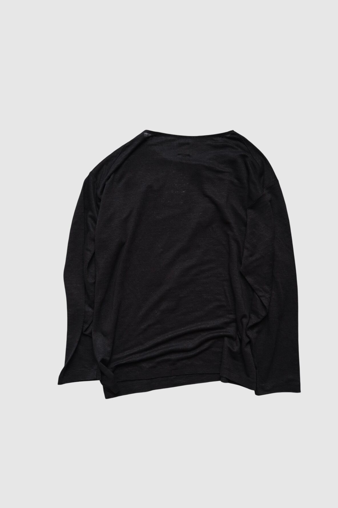 Men's BATONER” NORMANDY LINEN BASQUE SHIRT BLACK” | Lapel online store
