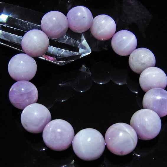 ミルキークンツァイト ブレスレット 14mm  おまかせ便 211-381