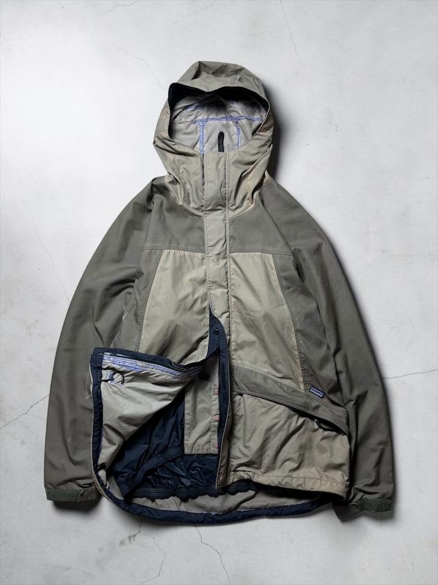 Patagonia Two Tone Gray Technical Hooded Full Zip Outdoor Shell Jacket