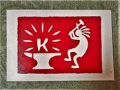 Kokopelli Iron トレードマークステッカー レッド サイズS 送料無料