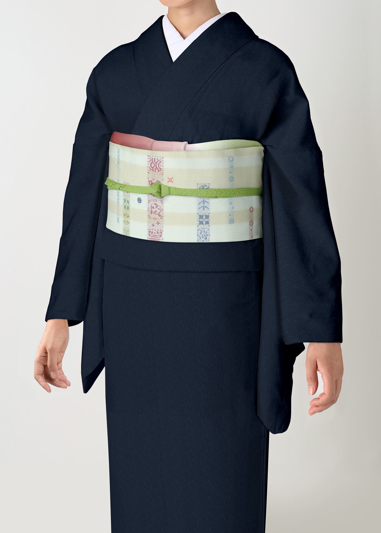 なごや帯（単衣） SOUVENIR (淡ブルー)【ネット限定品 