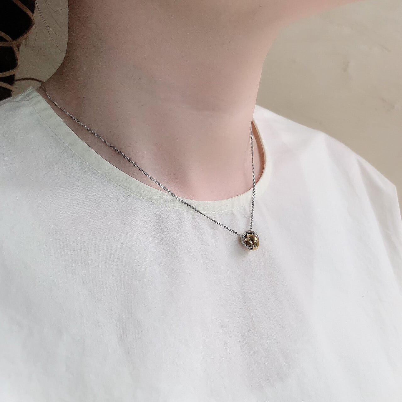 ［サージカルステンレス］Cross Ring Necklace