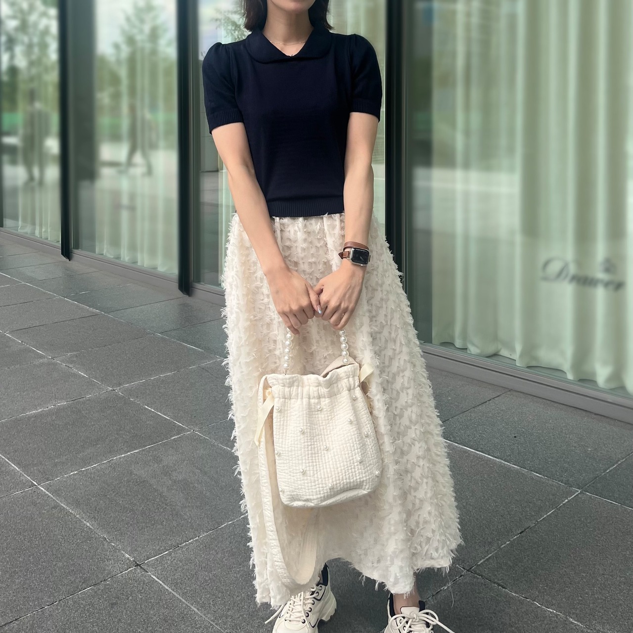 襟付き半袖ニット