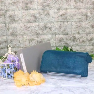 VAGRIE トカゲ革長財布 ターコイズブルー L字 リザード ほぼ未使用