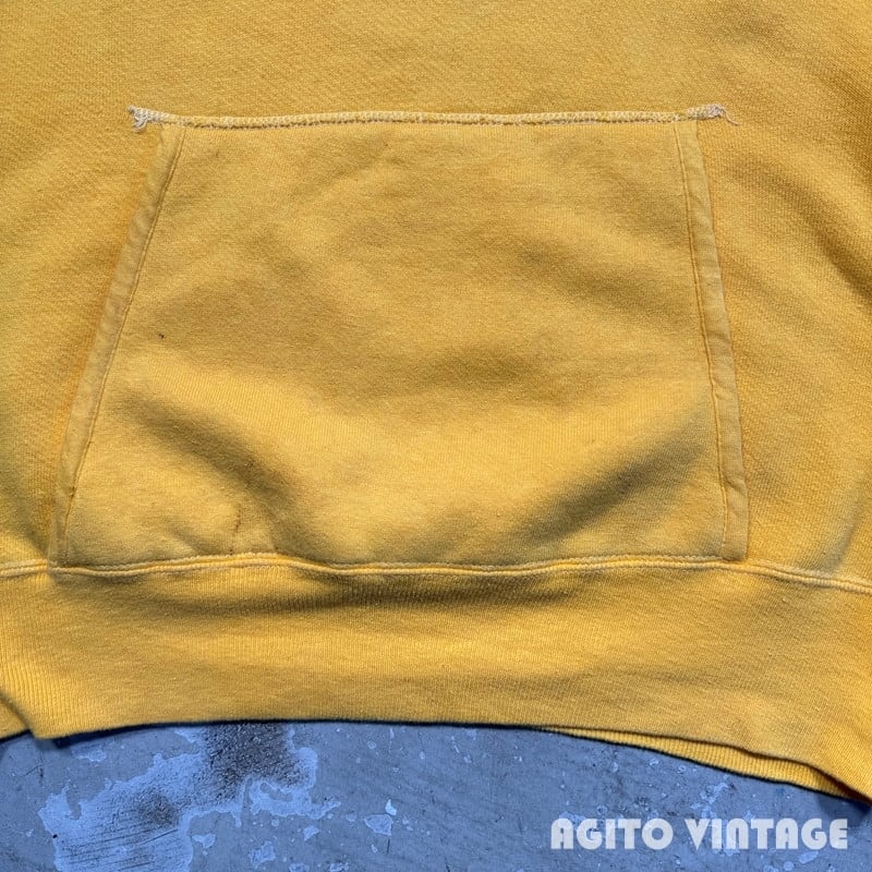 60's Unknown スウェットパーカー イエロー 濃いめ黄色 コットン