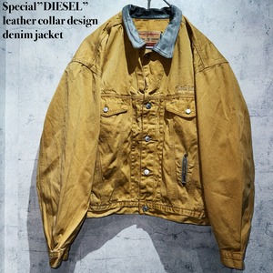 Special”DIESEL”leather collar design denim jacket