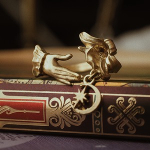 White lily brass ring