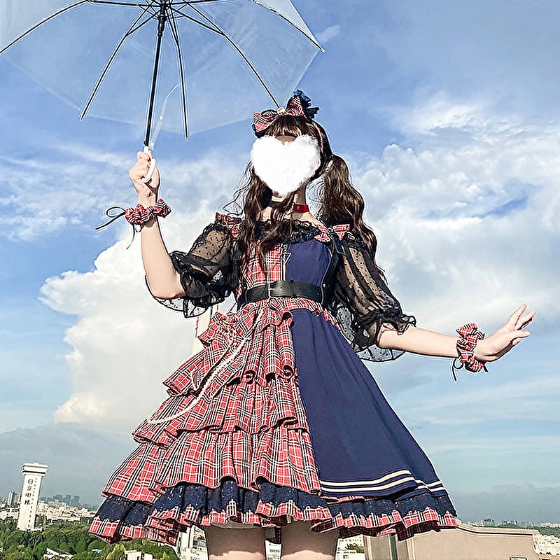 SEASONZ 病み可愛い チェック柄 JSK ジャンパースカート ヘア