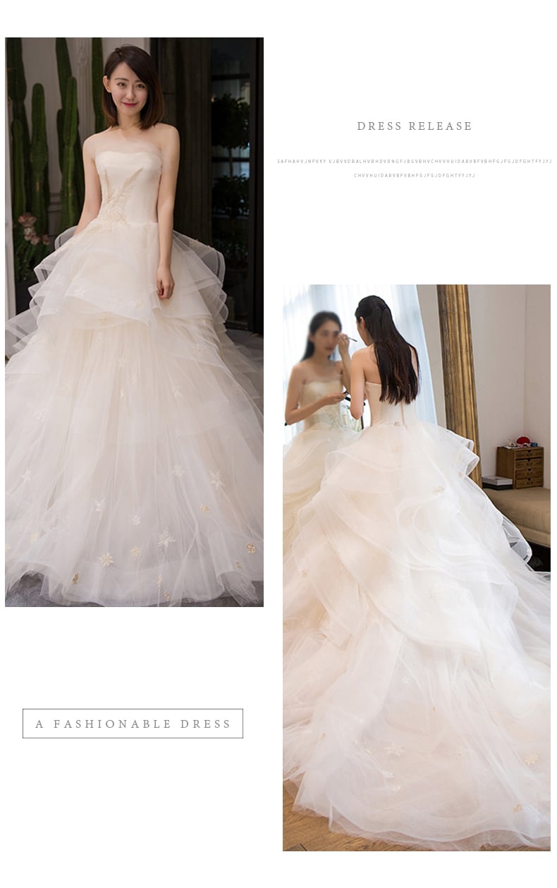 ウエディングドレス ホワイト 上質オーガンジー ポリエステル