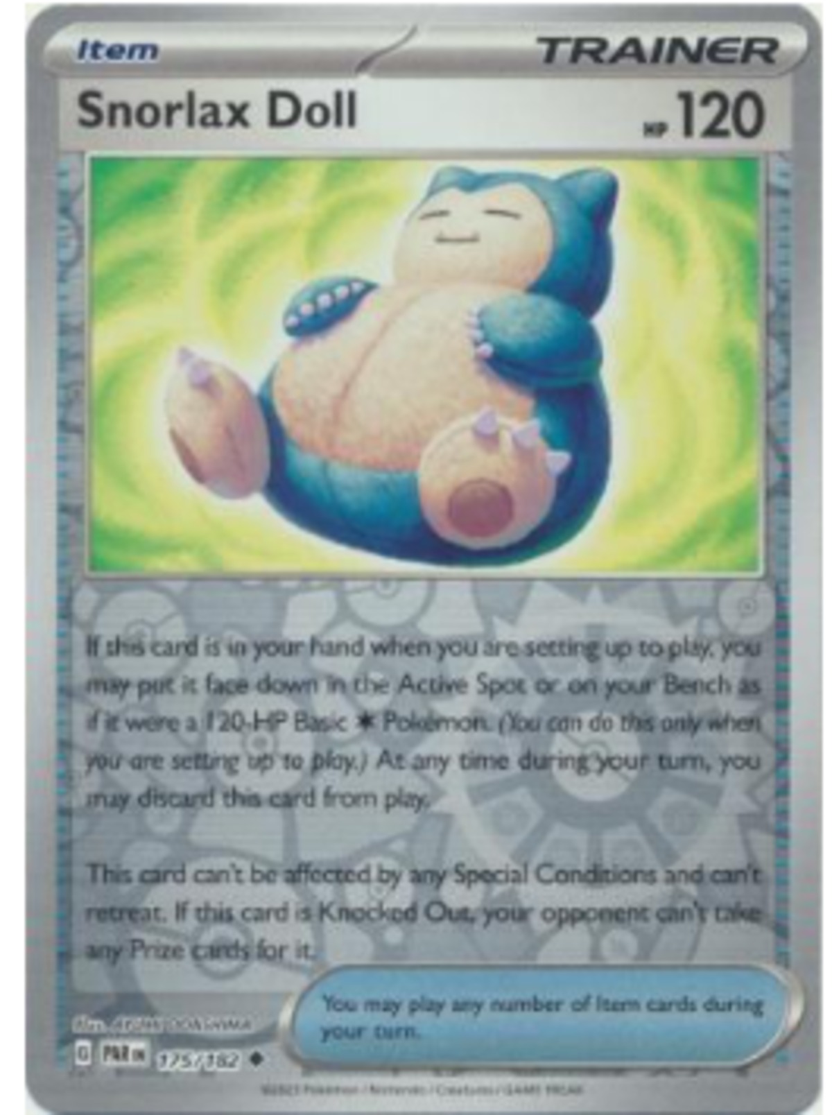 カビゴンドール / Snorlax Doll - 175/182 （リバースホロ） Scarlet